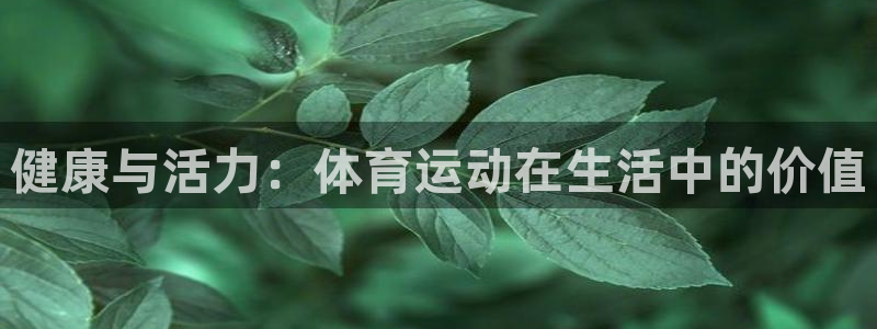 必一运动app：健康与活力：体育运动在生活中的价值